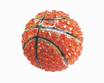 Basketball Crystal Rhinestone Sport Buckle - Shoe Clips Basketball Sandal Cap Hairclip BUC-023 (33mm or 1.3inch)