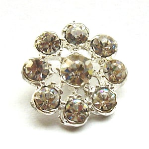 20 Crystal Rhinestone Buttons for Wedding Decoration Invitation Card Napkin Ring Scrapbooking RB-005 (18mm or 0.7inch)