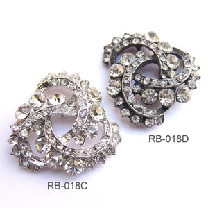 2pcs or other quantity Rhinestone buttons for Shoe Clips, Wedding Cake topper, Invitation Card, Hair Comb RB-018 34mm or1.3inch image 4