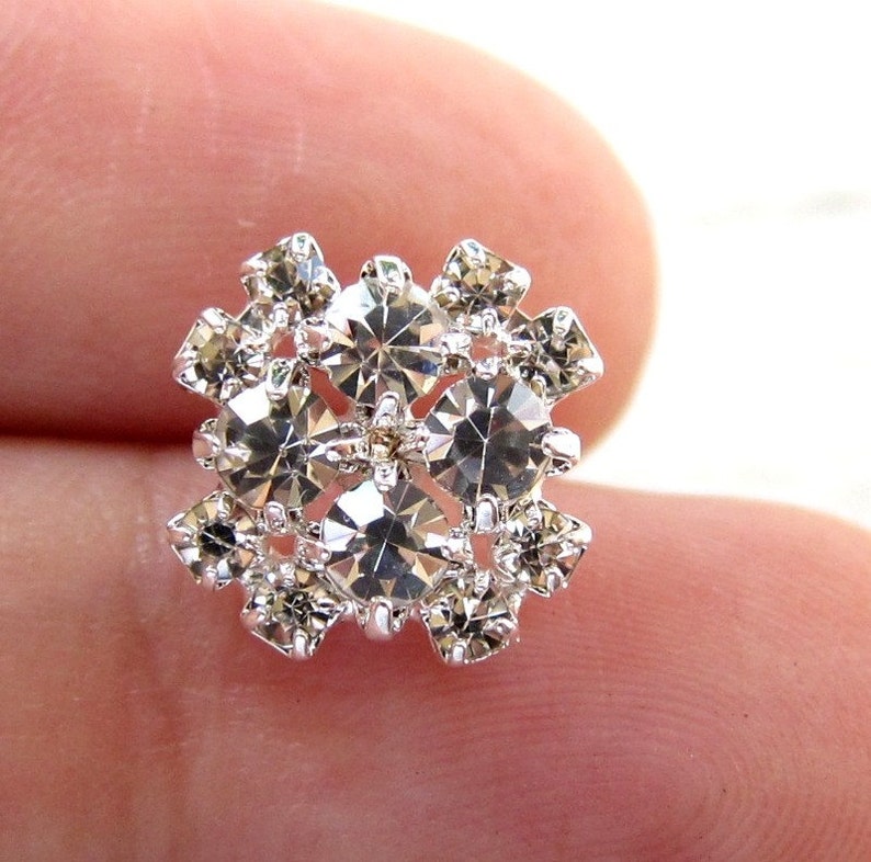 20 Crystal Rhinestone Buttons RB-032 for Wedding Supply Hair ...