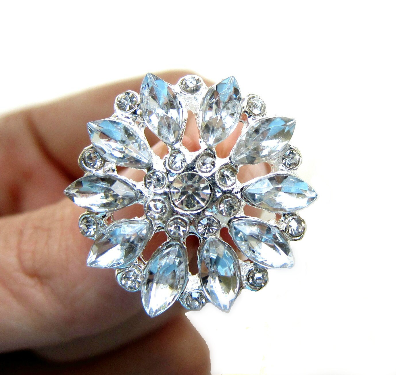 5 Crystal Rhinestone Buttons Vintage Inspired for Wedding Hair - Etsy