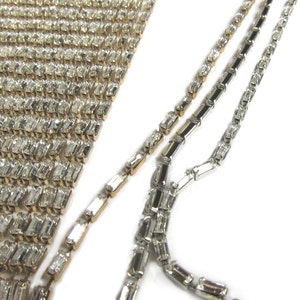 Baguette Rhinestone Chain, 2 Feet of 5x2.5, Clear Crystal, Vintage Trim, Wedding Cake Chain, ArtDeco Trim, Bridal Crystal Chain image 2