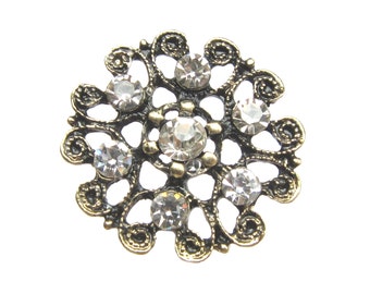 5 Crystal Rhinestone buttons for Wedding Invitation Card Shoe Clip Hair Accessories Bouquet RB-119 (30mm or 1.2inch)