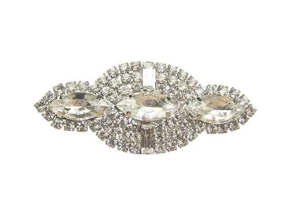 75mm or 3 inch 1 Crystal Rhinestone Brooch for Wedding Bridal Sash Cake Decoration Gift Box Shoe Clip Ring Pillow BRO-014