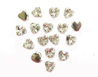 NEW 50 Rose Montees HEART shape 5mm x 5.5mm Shiny Grade AAA Rhinestone beads for Wedding Gown Jewelry Beaded Sash Shoes and Hair Accessories