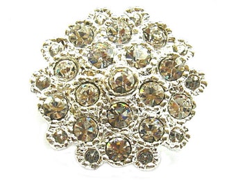 5 Crystal Rhinestone Buttons for Wedding Decoration Invitation Card Hair Accessories Scrapbooking RB-008 (23mm or 0.9")