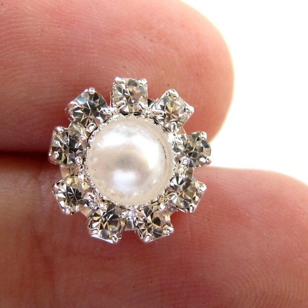 28 petits boutons en strass en cristal de perle RB-030 (12 mm ou 0,5 pouce)