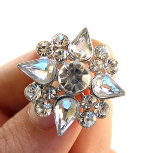 5 Kristall Strass Buttons für Hochzeitsdekoration Einladungskarte Serviettenring Scrapbooking RB-039 (22 mm oder 0,9 inch)