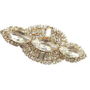 75mm or 3 inch 1 Crystal Rhinestone Brooch for Wedding Bridal Sash Cake Decoration Gift Box Shoe Clip Ring Pillow BRO-014