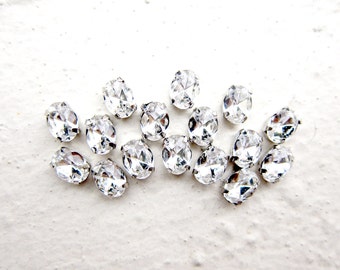 40 Rose Montees Oval 8mm x 6mm Rhinestone beads for Wedding Gown Jewelry Beaded Sash Shoes and Hair Accessories