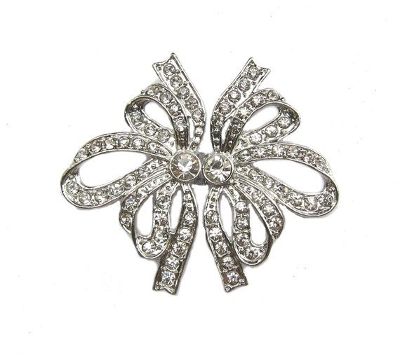Crystal Rhinestone Buckle Closure for Bridal Sash, Photo Album Invitation Card Ring Pillow Gift Box BUC-014 (61mm/55mm or 2.4inch/2.2inch)