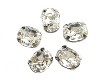 40 Rose Montees Oval 10mm x 8mm Rhinestone beads for Wedding Gown Jewelry Beaded Sash Shoes and Hair Accessories