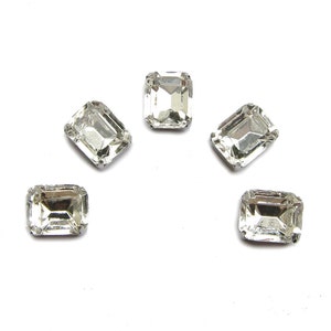 40 Rosa Montees Emerald Cut 10mm x 8mm Rhinestone perlas para vestido de novia joyería con cuentas zapatos de faja y accesorios para el cabello