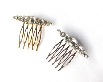 Crystal Rhinestone Haircomb or Connector, Bridal Hair Accessories, Bridal Sash CN-013 (49mm or 1.9inch)