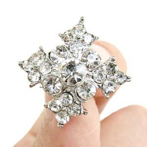 5 Strass Knöpfe für Hochzeit Dekoration Einladung Sendezeichen Ring Kissen Scrapbooking RB-057 (17mm oder 0,7 Zoll)