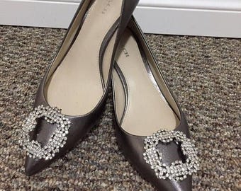 Rhinestone Shoe clips - handmade from soldered rhinestone chains