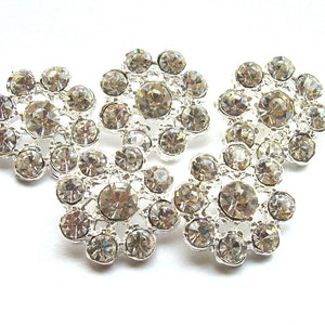 5 Crystal Rhinestone Button for Wedding Decoration Invitation Card Napkin Ring Scrapbooking RB-005 (18mm or 0.7inch)