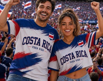 Personalized Costa Rica Jersey, Custom Name Number Costa Rica Jersey Adult Youth Kid, Costa Rica Football Family Matching Shirt
