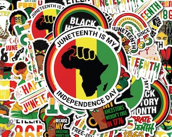 100pcs Juneteenth Celebration Stickers - Black History Month Vinyl Sticker
