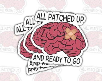 1pcs Brain Surgery Survivor Sticker: All Patched Up Brain Tumor Support