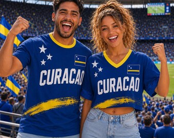 Custom Curacao Soccer Crop Top Jersey, Personalized Name Number Crop Tee, Bachelorette Party Outfits, Women Festival Shirt Football Fan