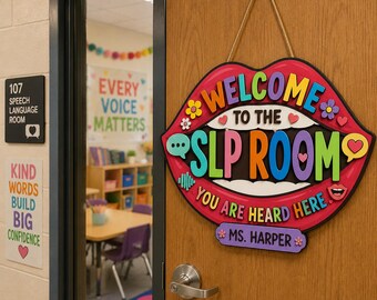 Personalized Speech Therapy Sign Gift For Teacher , Welcome to Speech Sign, Custom SLP Welcome Sign, Welcome to Speech Therapy Office Decor