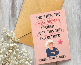 Funny Retirement Card: Sarcastic Greeting For Boss or Coworker
