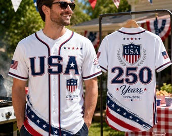 USA 250th Anniversary Baseball Jersey | America Fourth of July, Gift for Him Her