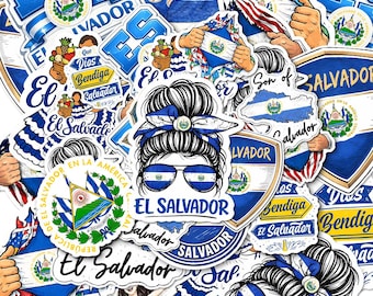 El Salvador Stickers Pack, Vinyl Waterproof Decals for Water Bottle,Laptop