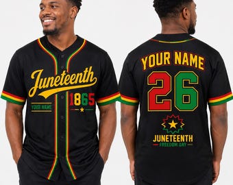Personalized Juneteenth Baseball Jersey, Custom Name, Number Baseball Jersey, Black History Month Jersey, African American Shirt