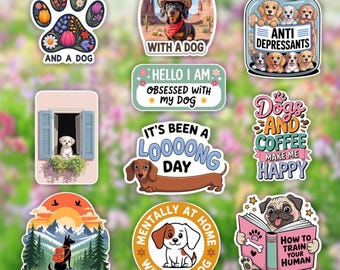 Dog Stickers | Waterproof Vinyl Decals, Dog Lover Gift
