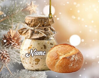 Personalized Sourdough Bread Flat Ornament: Christmas Gift for Bakers