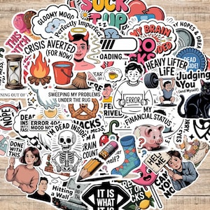 Funny Dirty Meme Sticker Pack: 50 Sarcastic Vinyl Decals
