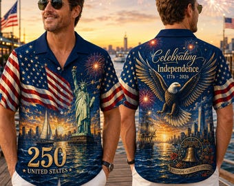 Freedom 250th Anniversary Hawaiian Shirt, USA 250 Years Independence Apparel, 1776–2026 America Anniversary
