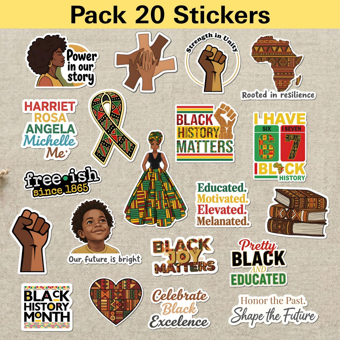 20 Black History Month Sticker Pack – African American, Black Culture ...