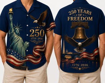 America 250th Anniversary Hawaiian Shirt for Men, America 1776–2026 Shirt, Semmer Shirt