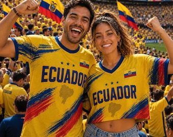 Personalized Ecuador Soccer Jersey, Custom Name Number Ecuador Jersey Adult Youth Kid, Ecuador Football Family Matching Shirt