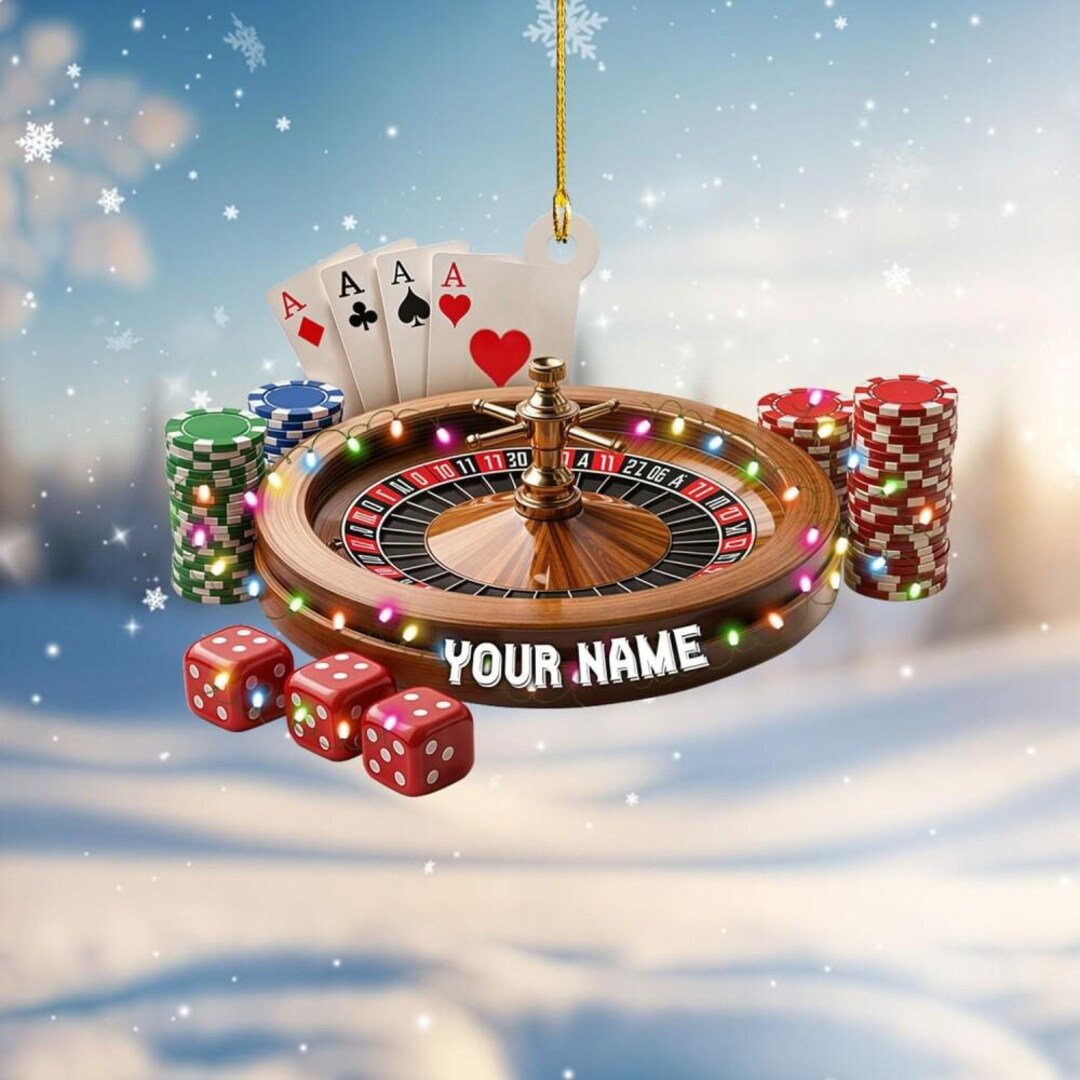 Personalized Poker Ornament, Acrylic Casino Christmas Gift (2D Flat) - Etsy