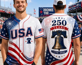 USA 250th Anniversary Baseball Jersey - Liberty Shirt, America 1776–2026 Jersey, Fourth of July Gift