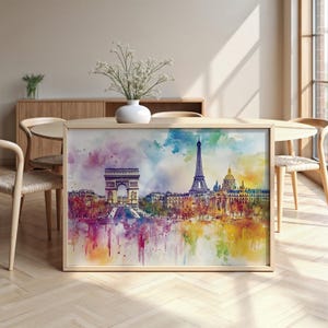 Paris Watercolour Poster – Digital Wall Art Download