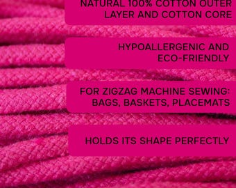 Cotton Cord: 5mm Rope for Sewing Baskets, Bags, Placemats - 50m