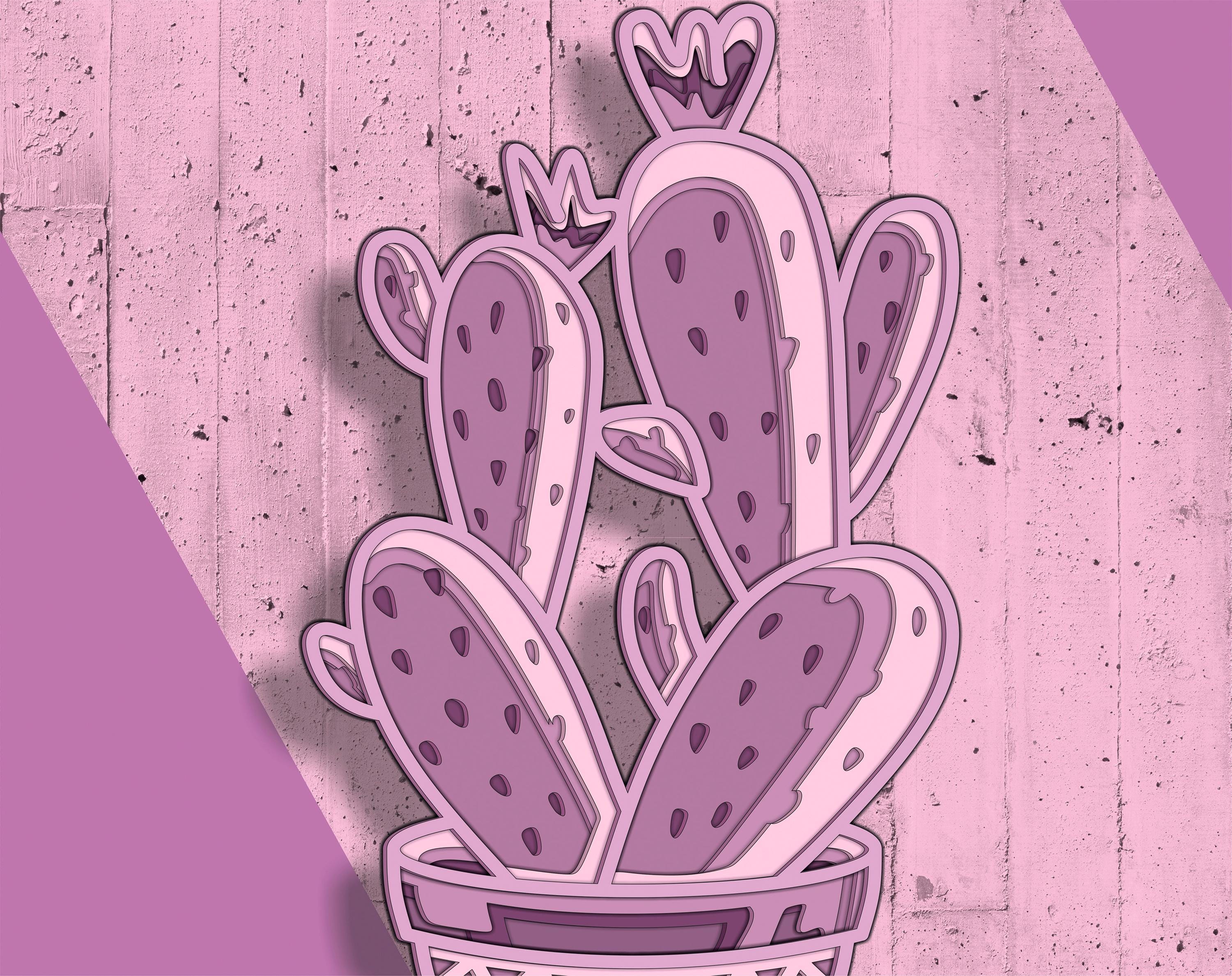 Cactus SVG Multilayered Laser Cut Files, Ai Cdr Pdf Eps Dwg Formats for ...