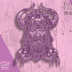Viking SVG Multilayered Laser Cut Files, Nordic Vector, Papercut Template, 3D Cricut Design, ai cdr svg eps dwg Formats For Any Craft Needs