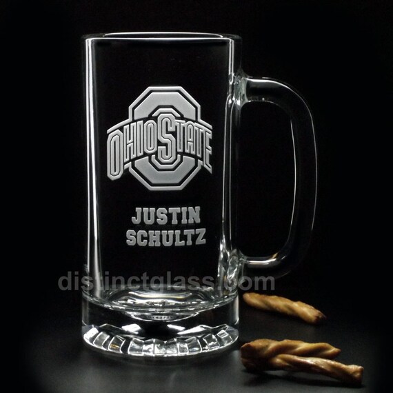 Items similar to Beer Gifts for Men Etched Glass SPORTS BEER MUGS