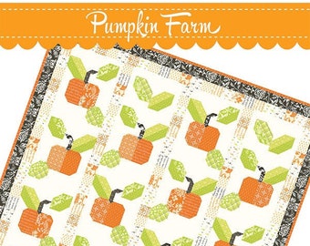 Pumpkin Farm Quilt Pattern by Fig Tree Quilts - Finished Sizes 54.5" x 60.5" & 66.5" x 74.5"