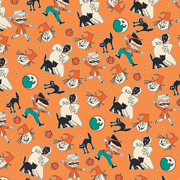 Halloween Fabric - Trick or Treat Fabric by Penny Rose - Retro Halloween Quilt Fabric By The 1/2 Yard or Fat Quarter