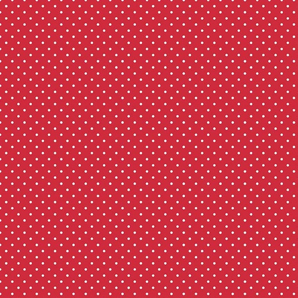 Red and White Polka Dot Fabric - Riley Blake Swiss Dot - Red Polka Dot Fabric By The 1/2 Yard