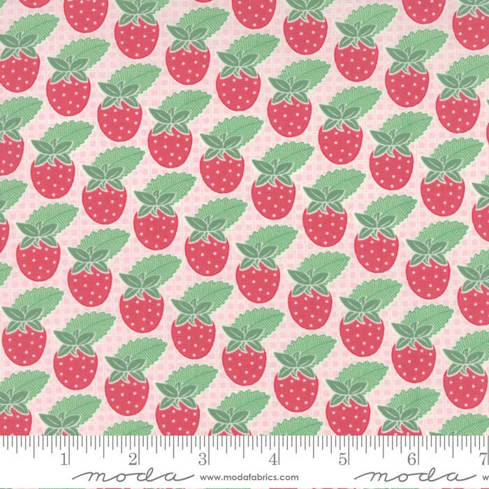 Strawberry Fabric Pink Strawberry Print Fabric Bumble Etsy