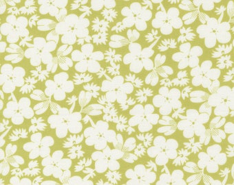 Fruit Cocktail Fabric by Fig Tree Quilts for Moda - Green and Cream Floral Fabric