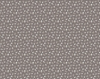 Calico Fabric by Lori Holt for Riley Blake - Gray Small Calico Flower Fabric by the 1/2 Yard or Fat Quarter